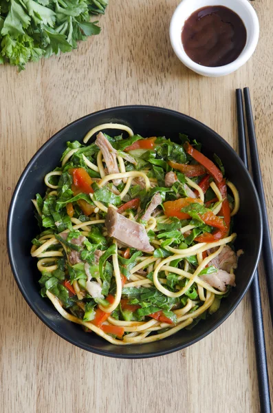 Pork with noodles — Stock Photo, Image