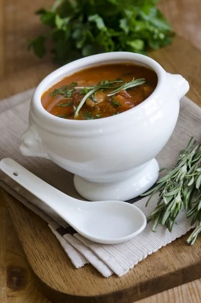 Meatball and tomato soup — Stock Photo, Image