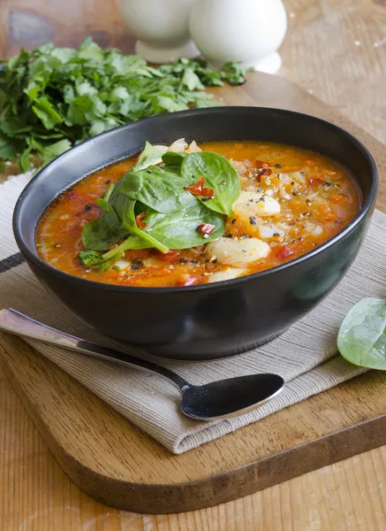 Sopa de manteiga e chouriço — Fotografia de Stock