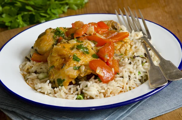 Chicken with rice — Stock Photo, Image