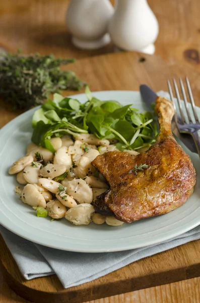 Duck with beans — Stock Photo, Image