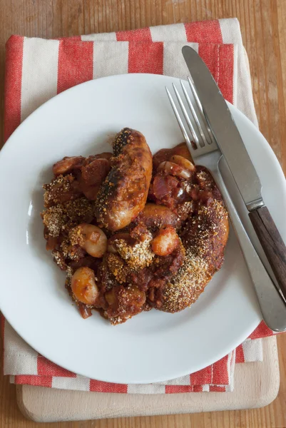 Chorizo en boter bonen — Stockfoto