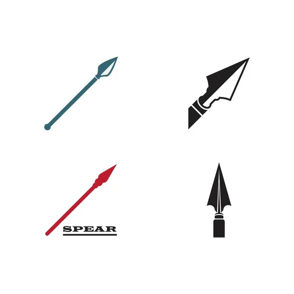 Spear Logo Vetor Ícone Modelo Ilustração — Vetor de Stock