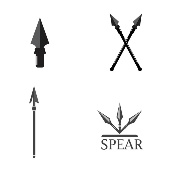 Spear Logo Vetor Ícone Modelo Ilustração — Vetor de Stock