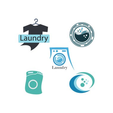 Çamaşır logo vektör şablonu