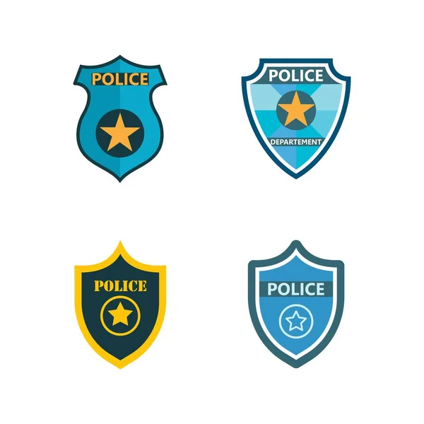 Logo Policía Vector Icono Ilustración Diseño — Vector de stock