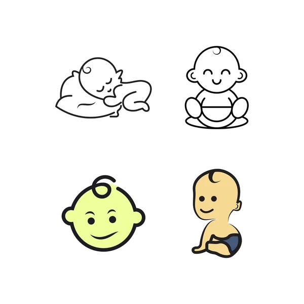 赤ちゃんのロゴベクトルイラストアイコンデザイン — ストックベクタ