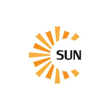 güneş illüstrasyon logo vektör şablonu