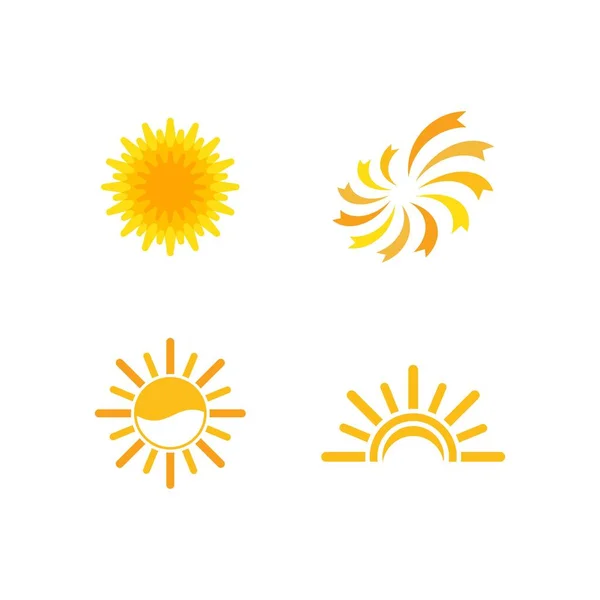 Modèle Icône Vectorielle Logo Illustration Soleil — Image vectorielle