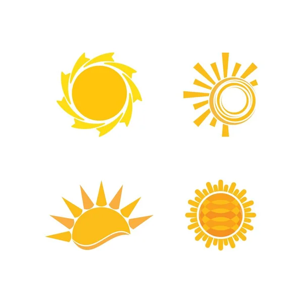 Sol Ilustración Logo Vector Icono Plantilla — Vector de stock