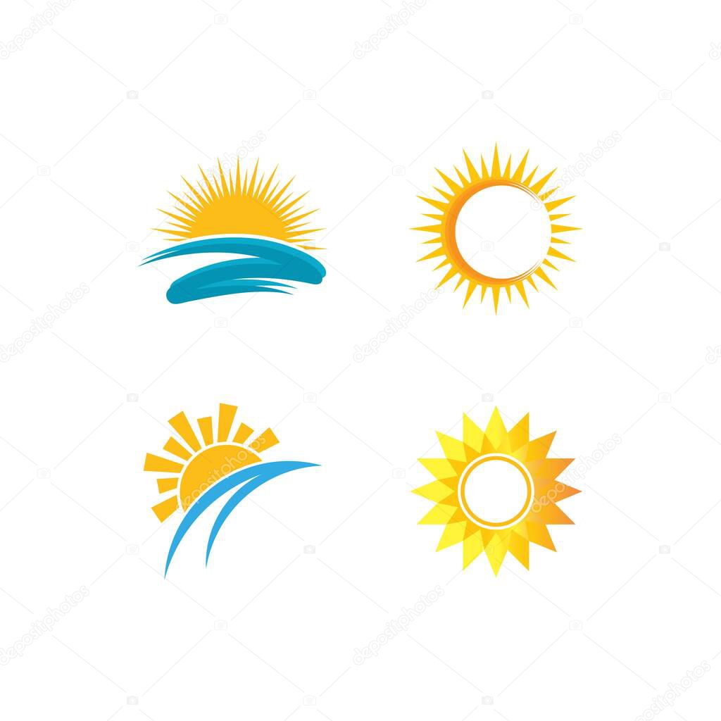 Sun illustration logo vector icon template