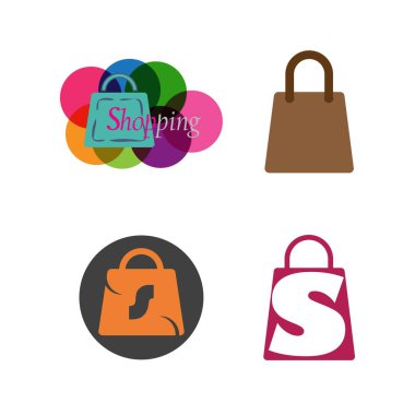 alışveriş poşeti vektör şablon tasarımı