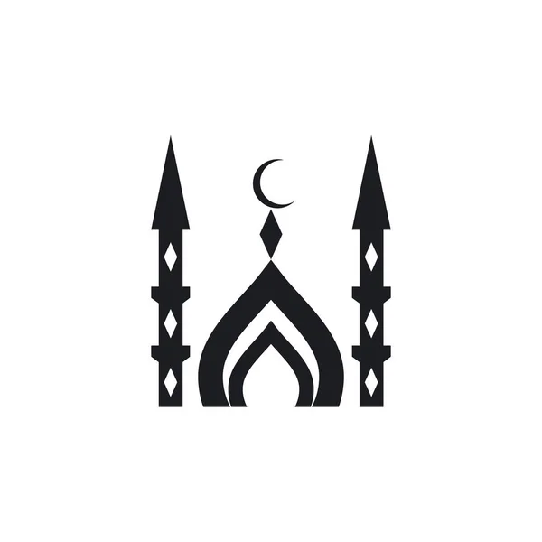 Logo Islamique Modèle Vectoriel Icône Mosquée — Image vectorielle