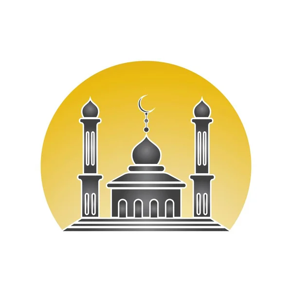 Logo Islamique Modèle Vectoriel Icône Mosquée — Image vectorielle