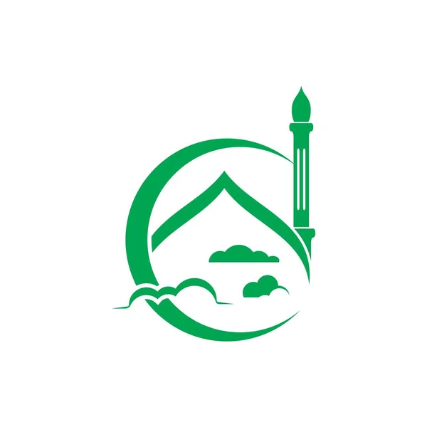 Islámské Logo Vektorová Šablona Ikony Mešity — Stockový vektor