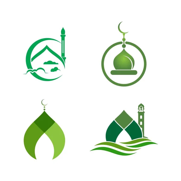 Исламский Логотип Векторный Шаблон Мечети — стоковый вектор