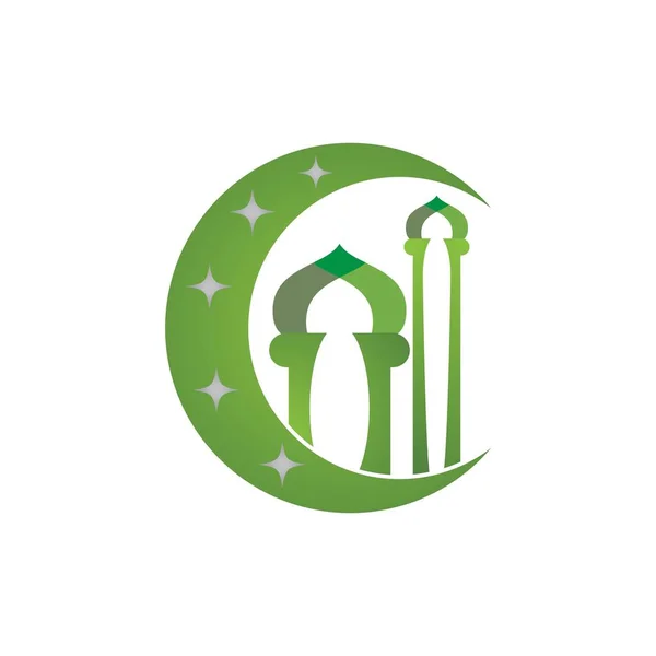 Ramadan Kareem Mešita Logo Vektor Ilustrace — Stockový vektor