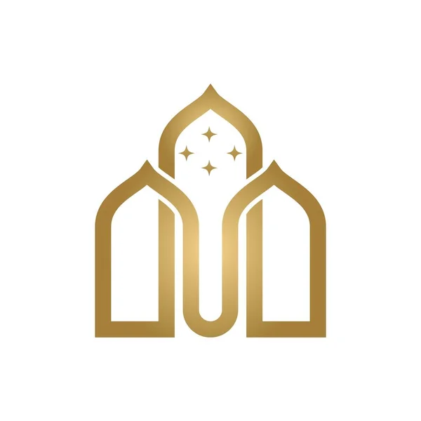 Ramadan Kareem Moskee Logo Vector Illustratie — Stockvector