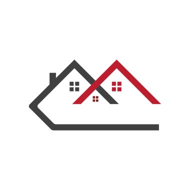 Özellik logo vektörü emlak şablonu çizimi