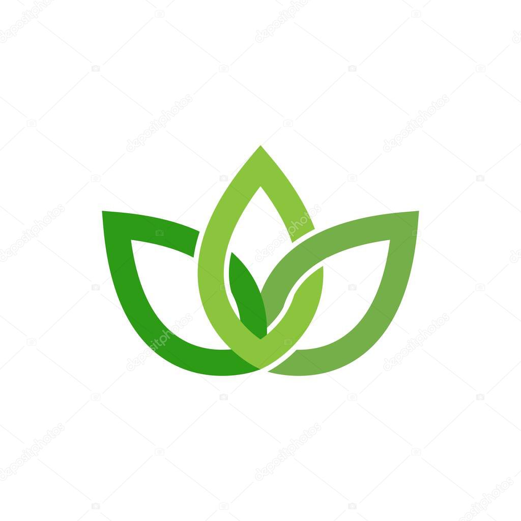 Green leaf logo ecology nature element vector icon