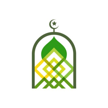 İslam logosu, Cami simgesi vektör şablonu