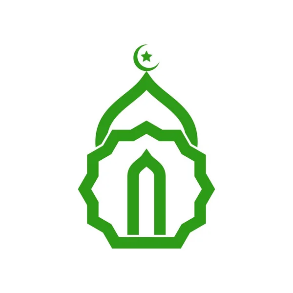 Исламский Логотип Векторный Шаблон Мечети — стоковый вектор
