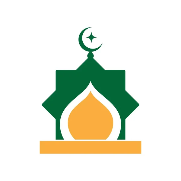 Logo Islamique Modèle Vectoriel Icône Mosquée — Image vectorielle