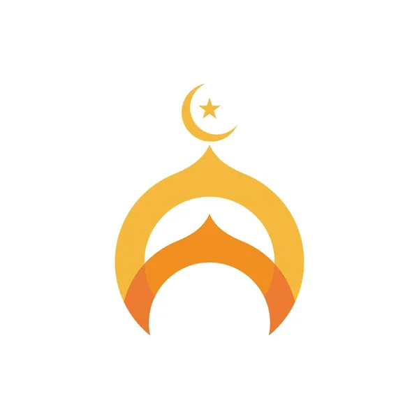 Logo Islamique Modèle Vectoriel Icône Mosquée — Image vectorielle