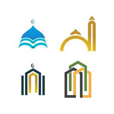 İslam logosu, Cami simgesi vektör şablonu
