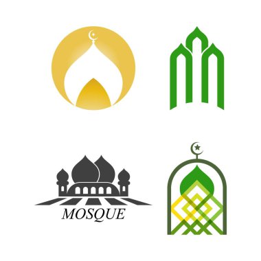 İslam logosu, Cami simgesi vektör şablonu