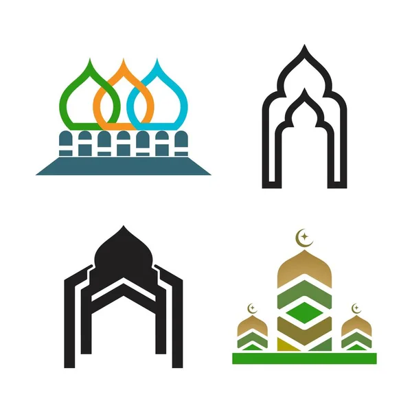伊斯兰标志 清真寺图标矢量模板 — 图库矢量图片