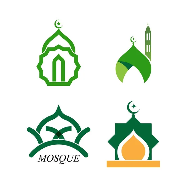 Ισλαμικό Λογότυπο Πρότυπο Διάνυσμα Εικονιδίου Τζαμιού — Διανυσματικό Αρχείο