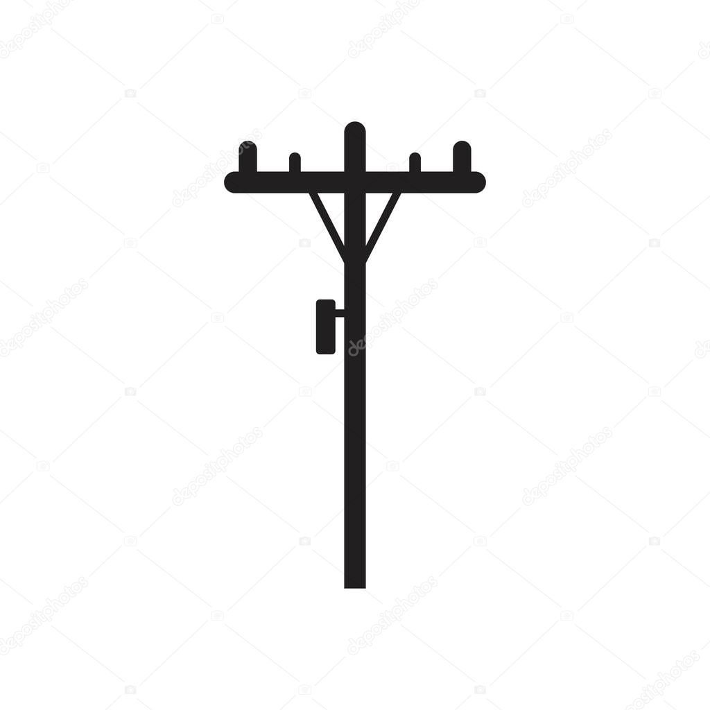 Power pole logo vector icon illustration
