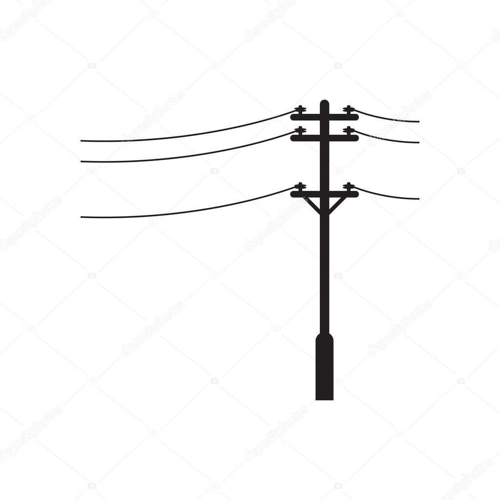 Power pole logo vector icon illustration