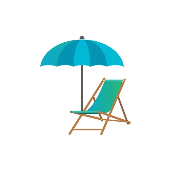 Parasol Stół Morze Logo Wektor Ikona Ilustracja Projekt — Wektor stockowy