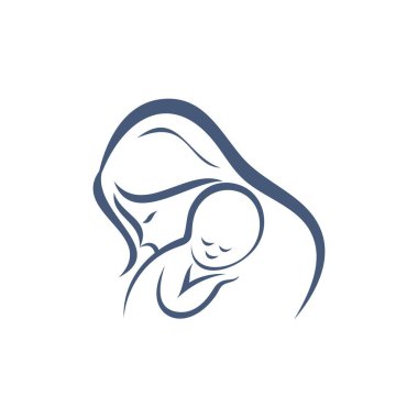 Anneler Günü bebek logosu vektör resimleme tasarımı