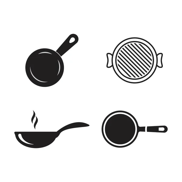 Pan Matlagning Logotyp Vektor Ikon Illustration Design — Stock vektor