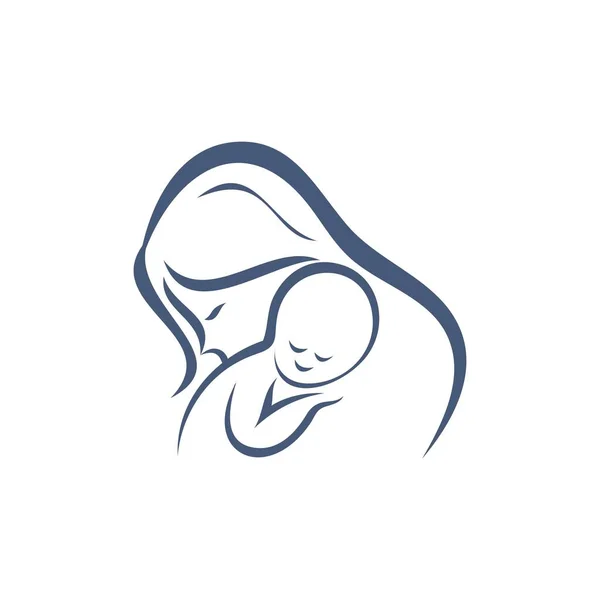 Mother day baby logo vector icon illustration design