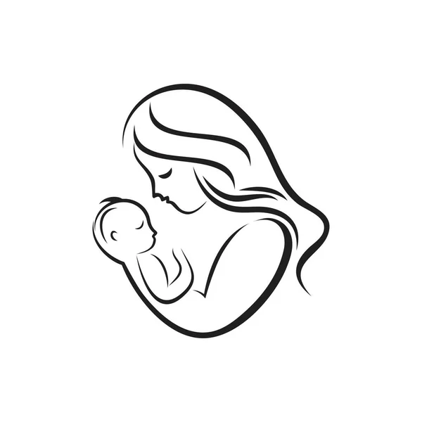 Mother day baby logo vector icon illustration design