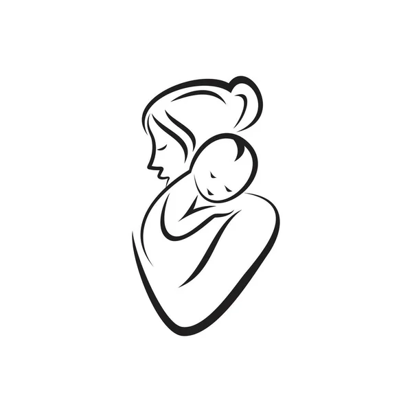 Mother Day Baby Logo Vector Icon Illustration Design — Archivo Imágenes Vectoriales