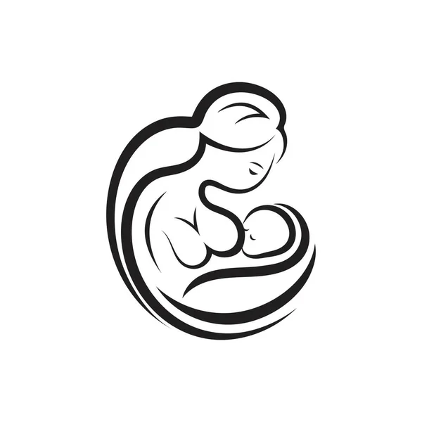 Mother Day Baby Logo Vector Icon Illustration Design — ストックベクタ