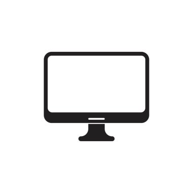 Bilgisayar monitörü logo vektör illüstrasyon tasarımı