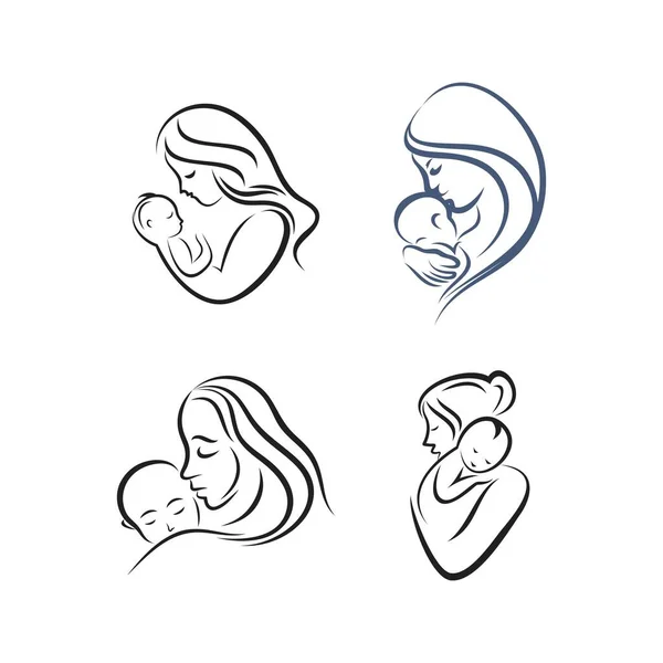 Mother Day Baby Logo Vector Icon Illustration Design — Stockvektor