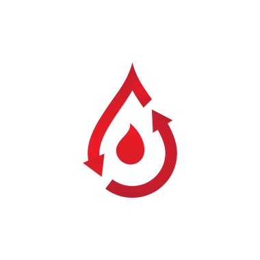 Kan çizimi logo vektör şablonu tasarımı