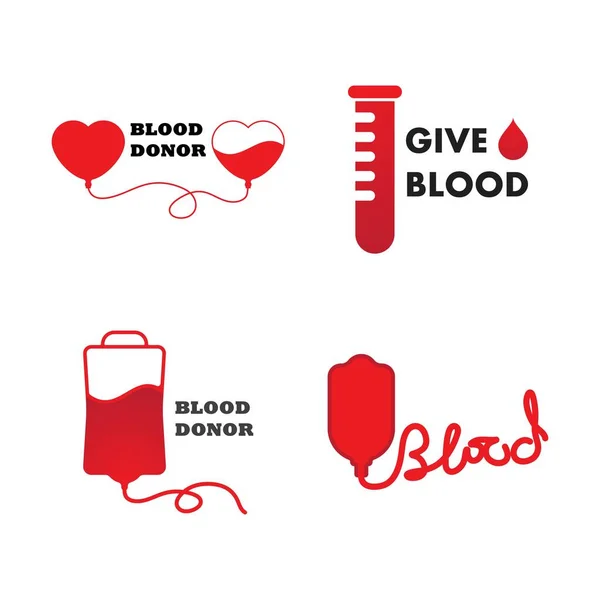 Desain Templat Logo Vektor Gambar Darah - Stok Vektor