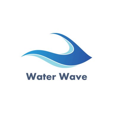 Su dalgası logosu tasarım vektör şablonu çizimi