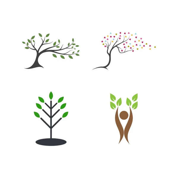 Tree Ecology Logo Vector Icon Illustration Design — Stock Vector