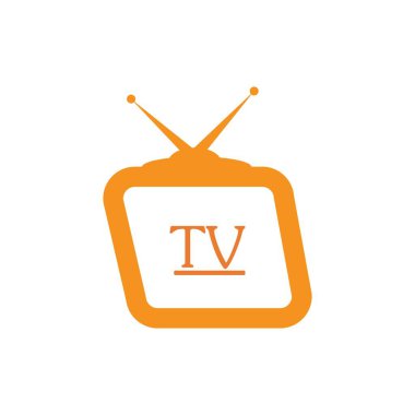 TV logo tasarımı düz simge çizim vektörü