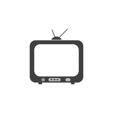 TV logo tasarımı düz simge çizim vektörü