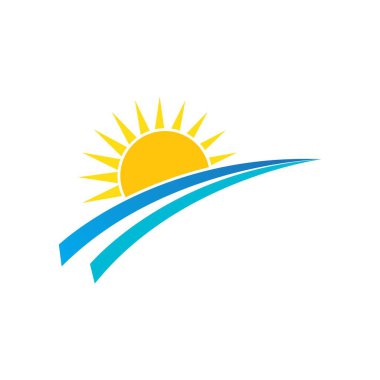 güneş illüstrasyon logo vektör şablonu